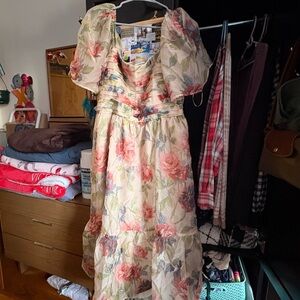 Abercrombie and Fitch Floral Puff Sleeve Dress